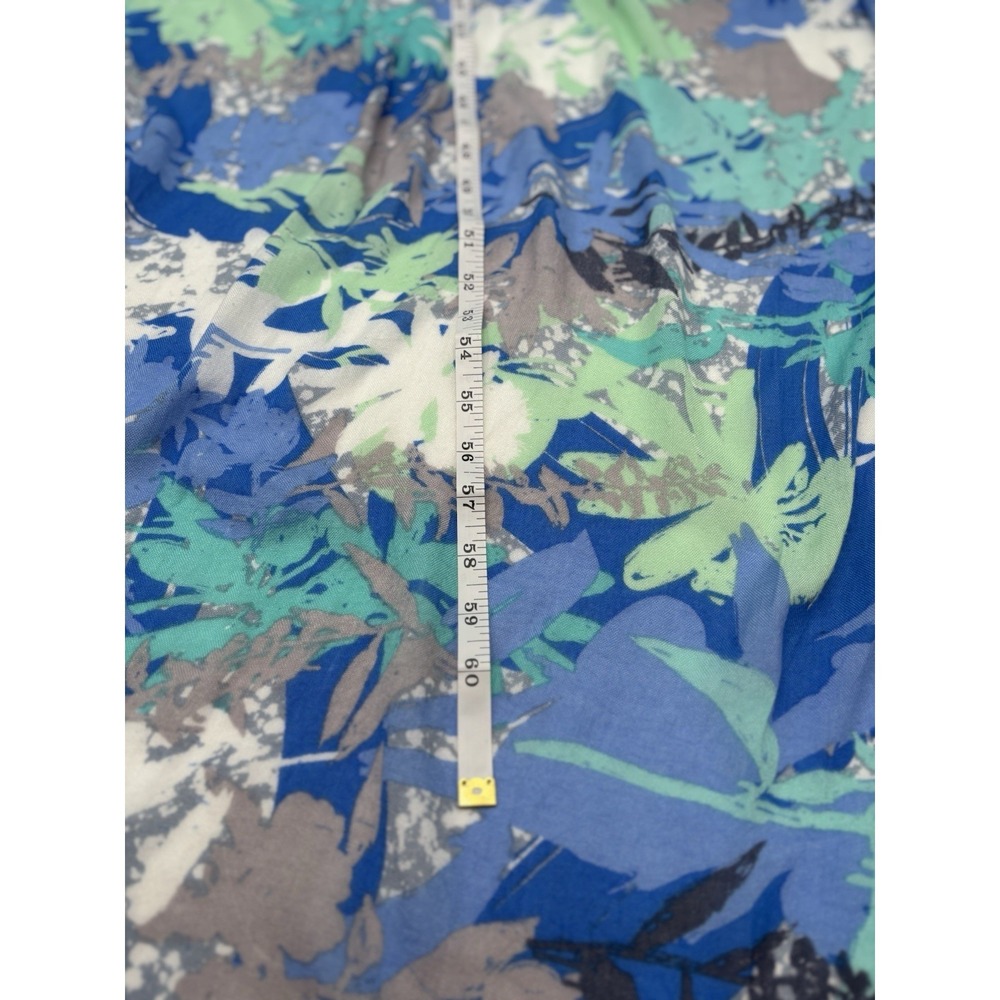 Vera Bradley Blue Green Floral Scarf Lightweight Rayon Wrap Shawl Boho Coastal - Picture 8 of 9